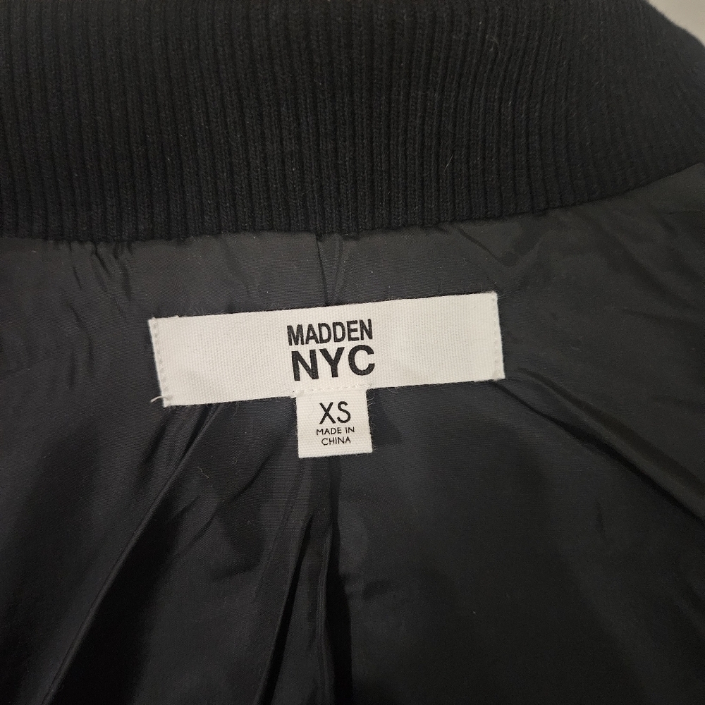 New Madden NYC Black Cargo Bomber Jacket Size XS - Picture 8 of 14